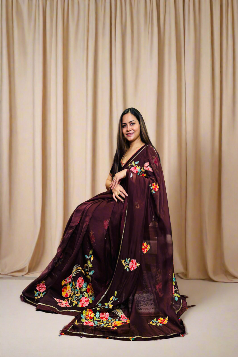 Morbagh Hand Embroidered Saree
