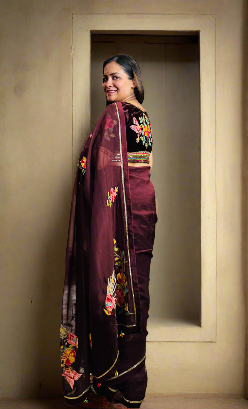 Morbagh Hand Embroidered Saree