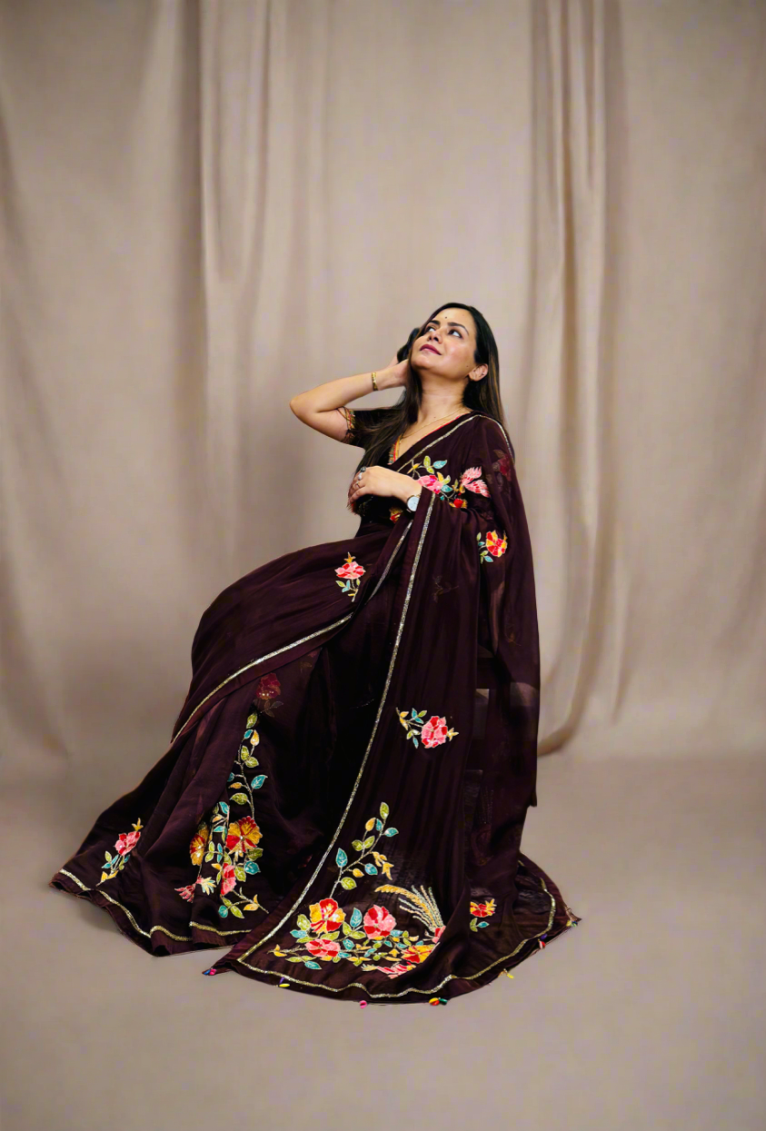 Morbagh Hand Embroidered Saree