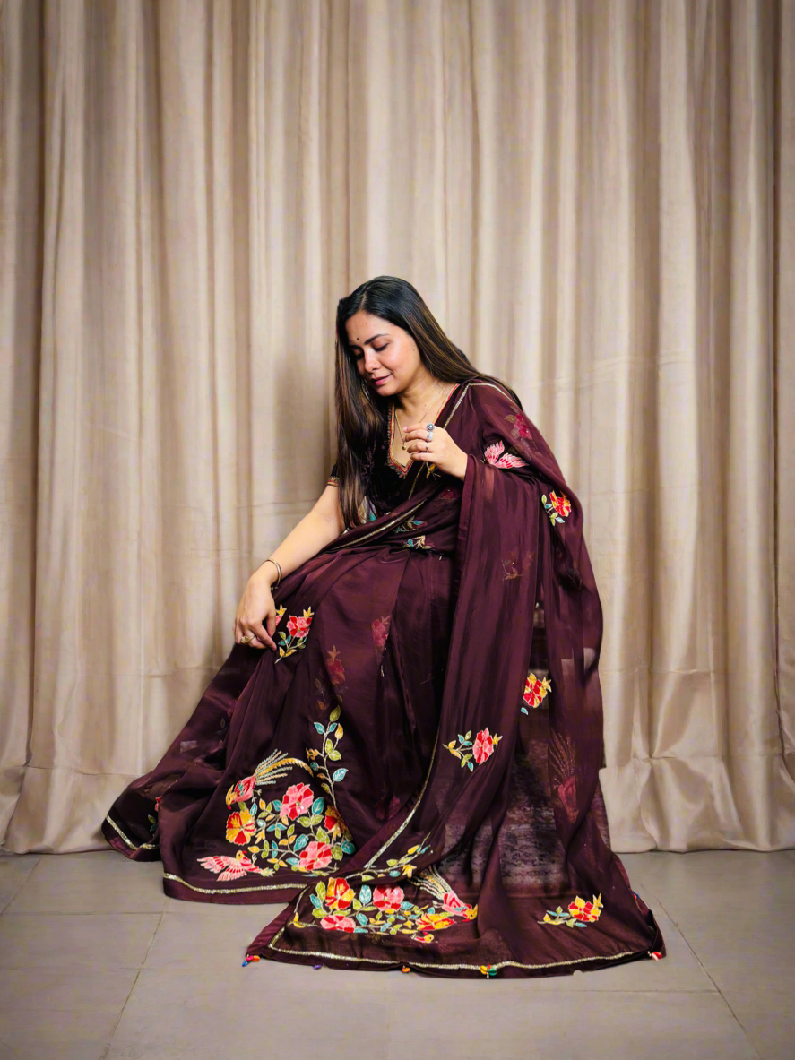 Morbagh Hand Embroidered Saree