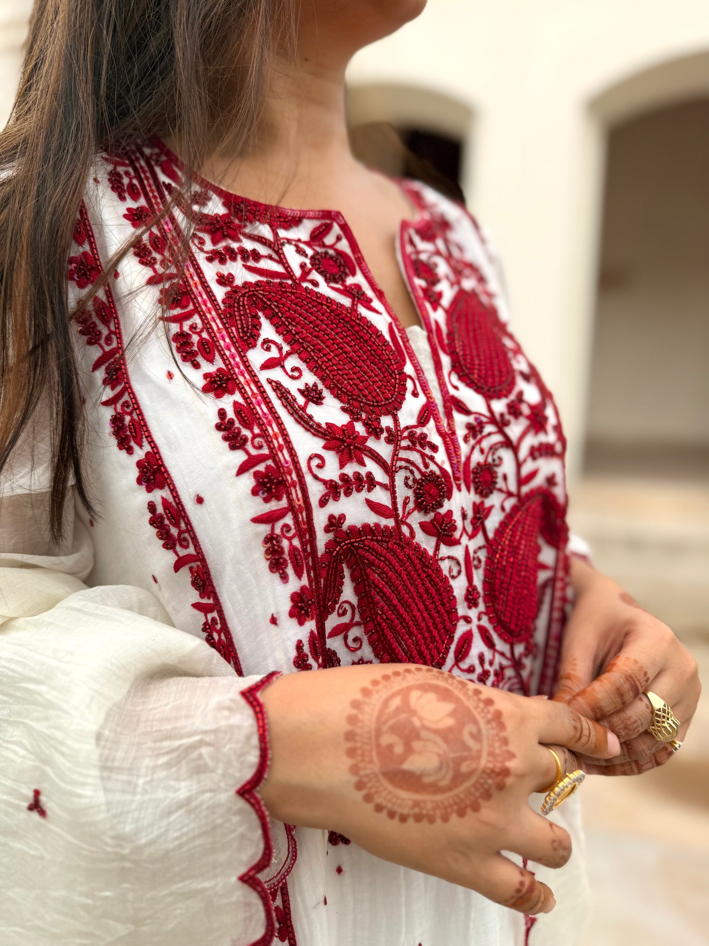 Ivory and Rouge kurta set