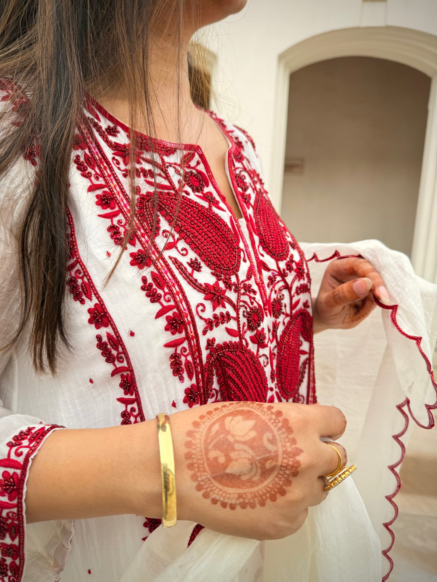 Ivory and Rouge kurta set