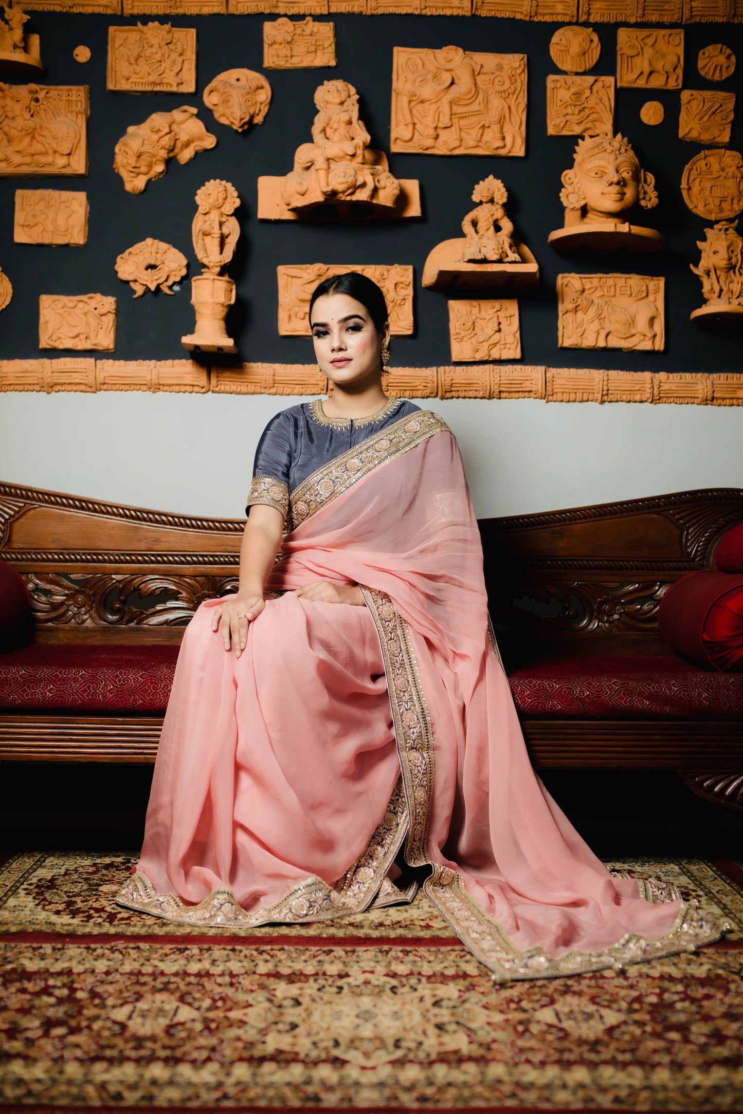Dense Zardozi Hand Embroidered Silk Organza Saree