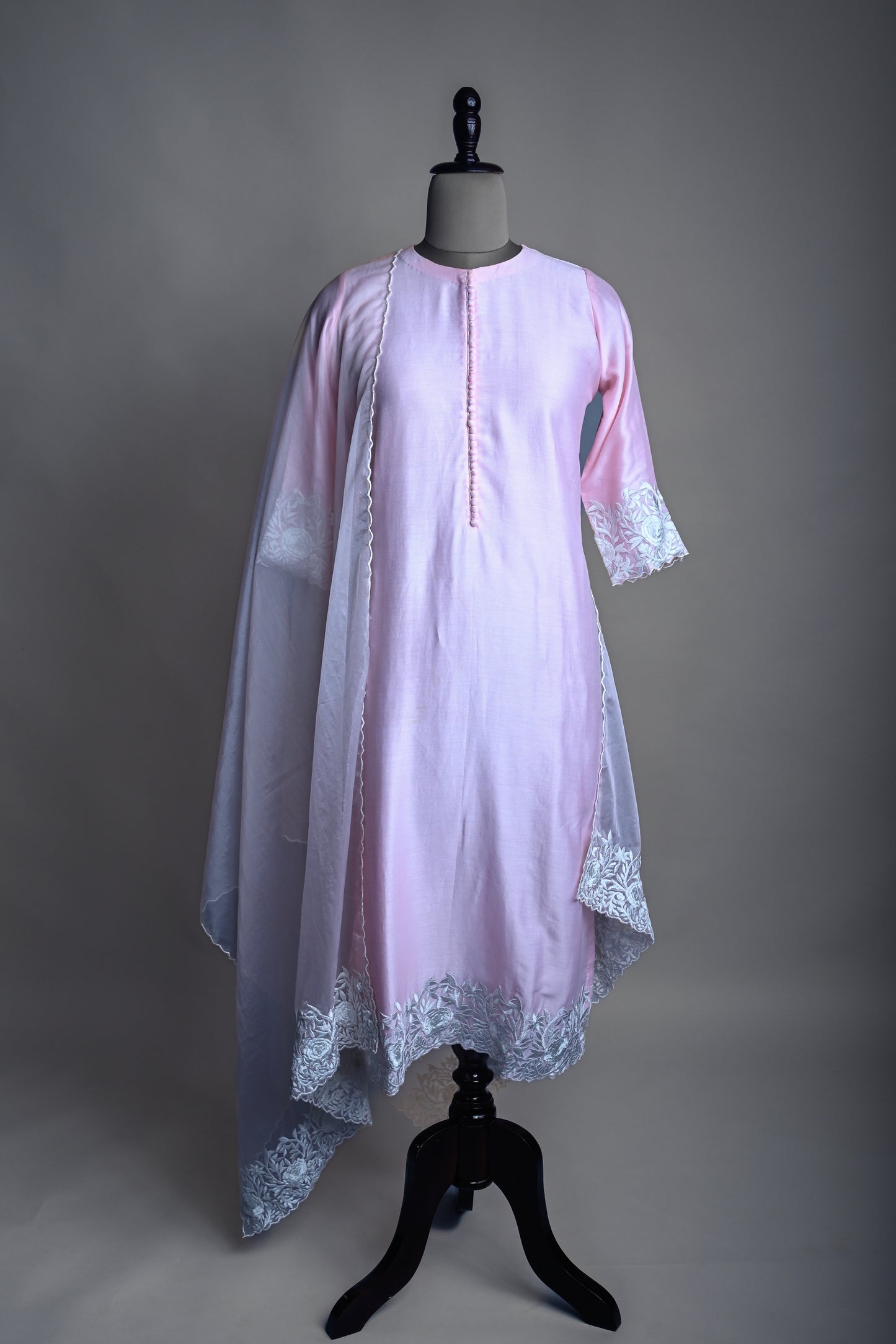 Blush Pink Thread work Kurti set