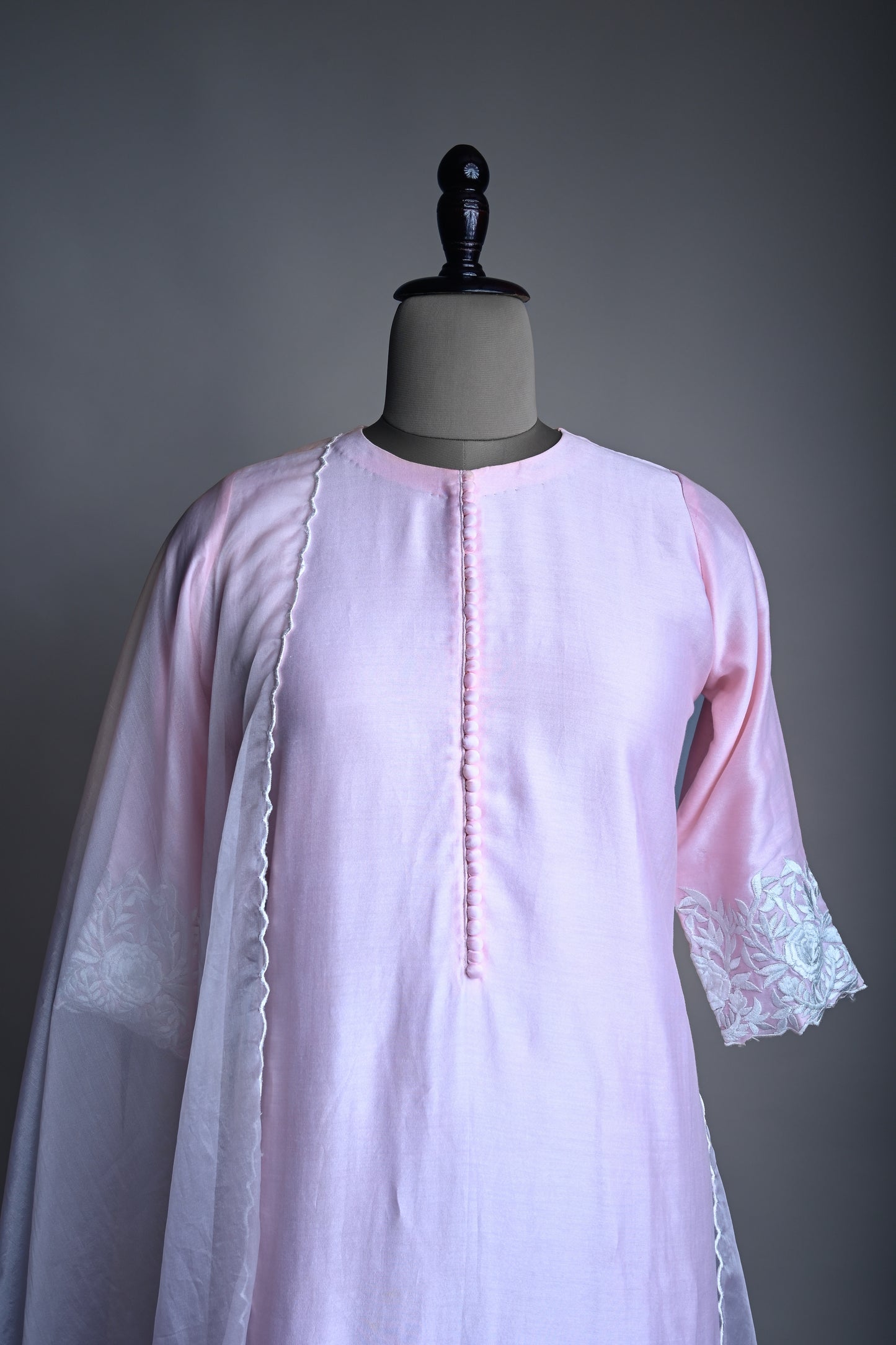Blush Pink Thread work Kurti set