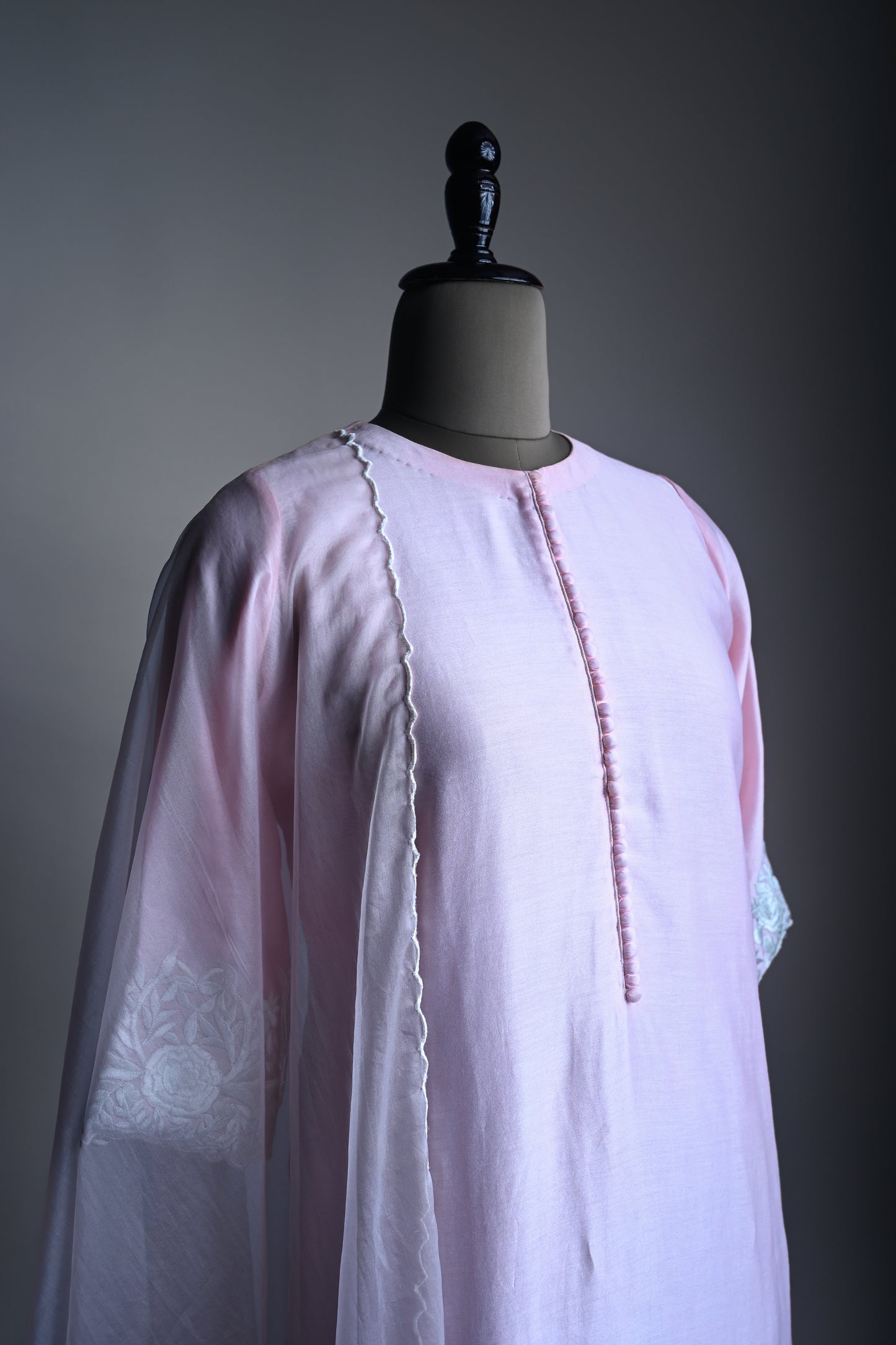 Blush Pink Thread work Kurti set