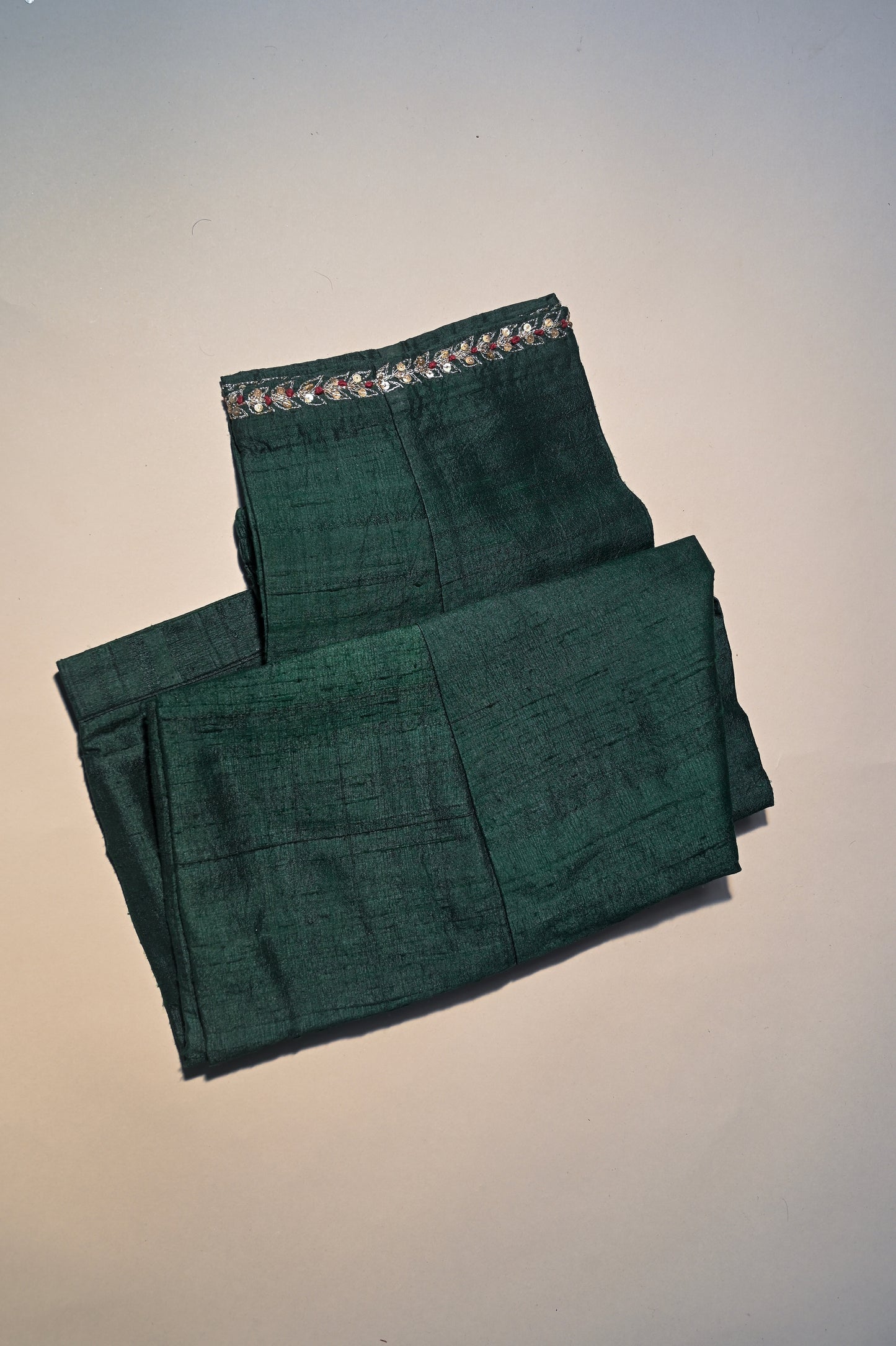 Bottle Green Ambi Hand Embroidered Kurti set