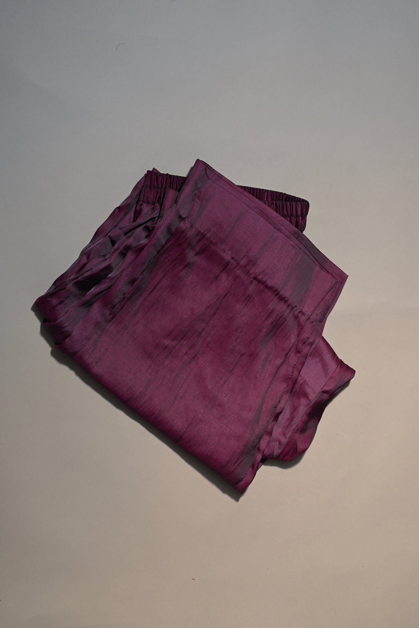 Wine colour Hand Embroidered Silk Kurti set