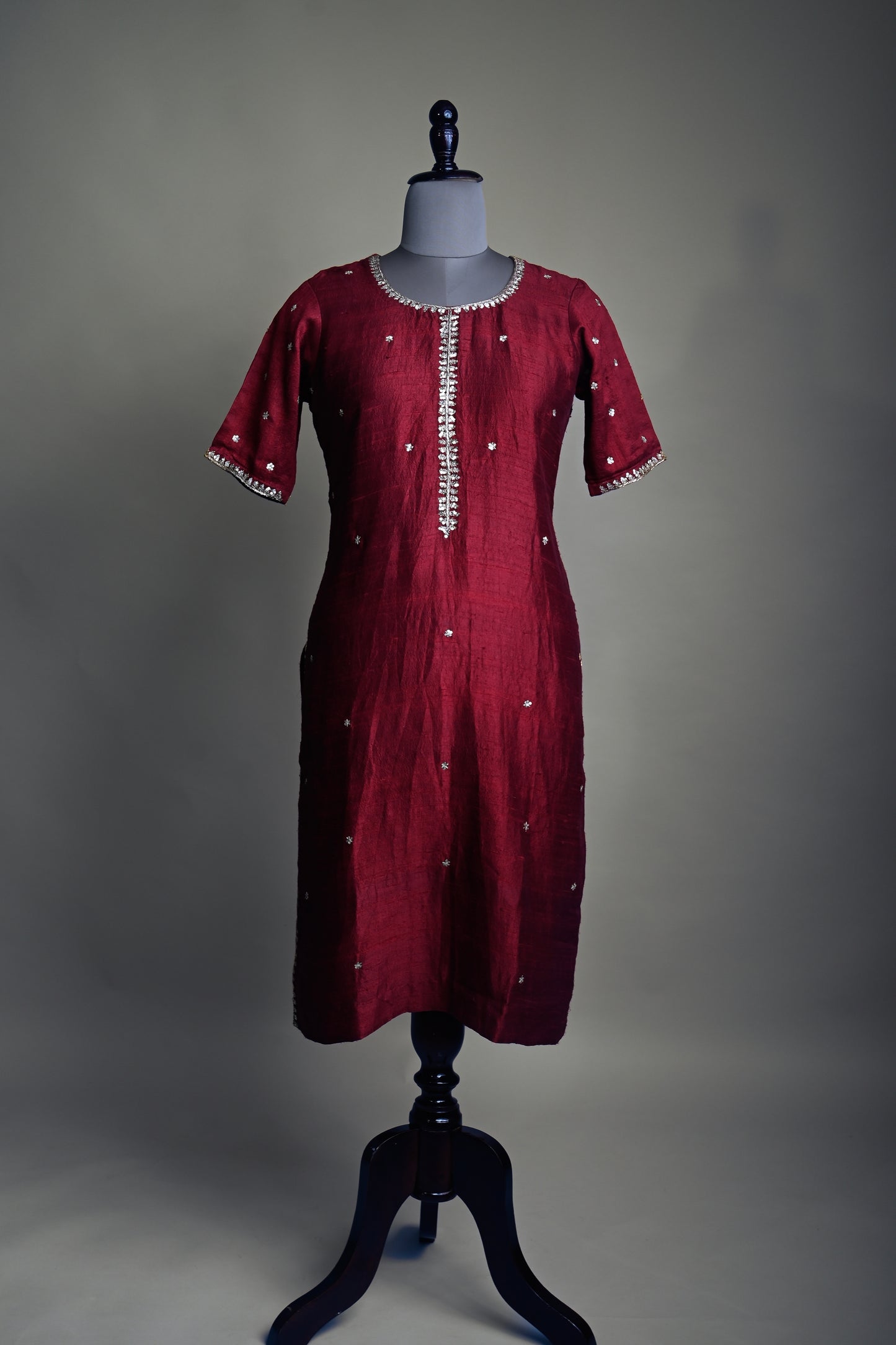 Majestic Maroon hand embroidered Kurti set
