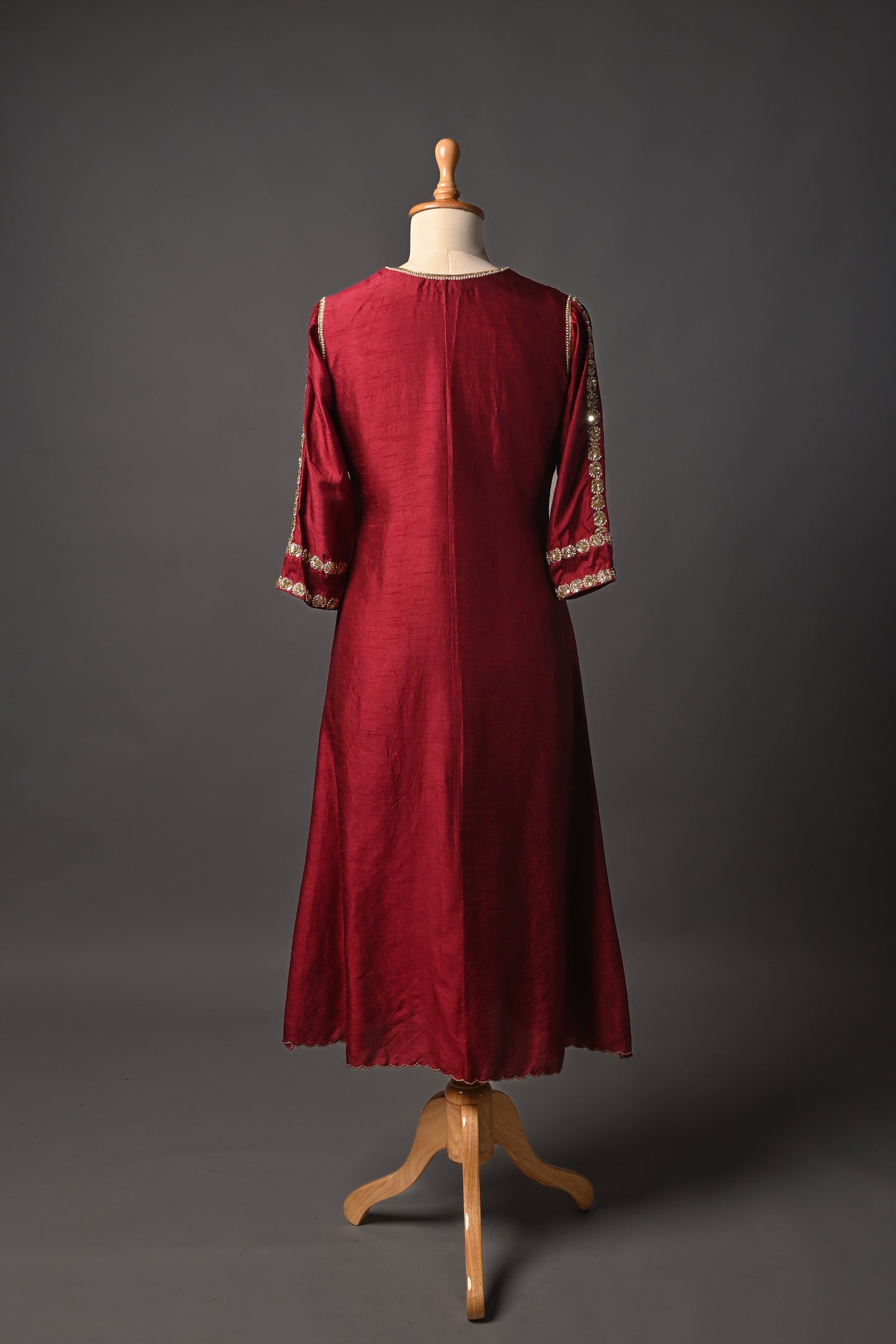 Maroon Hand Embroidered Dress