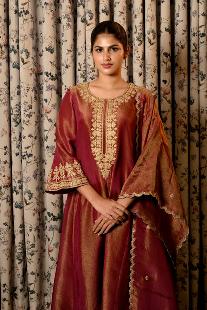 FALAK TISSUE DORI WORK KURTI SET