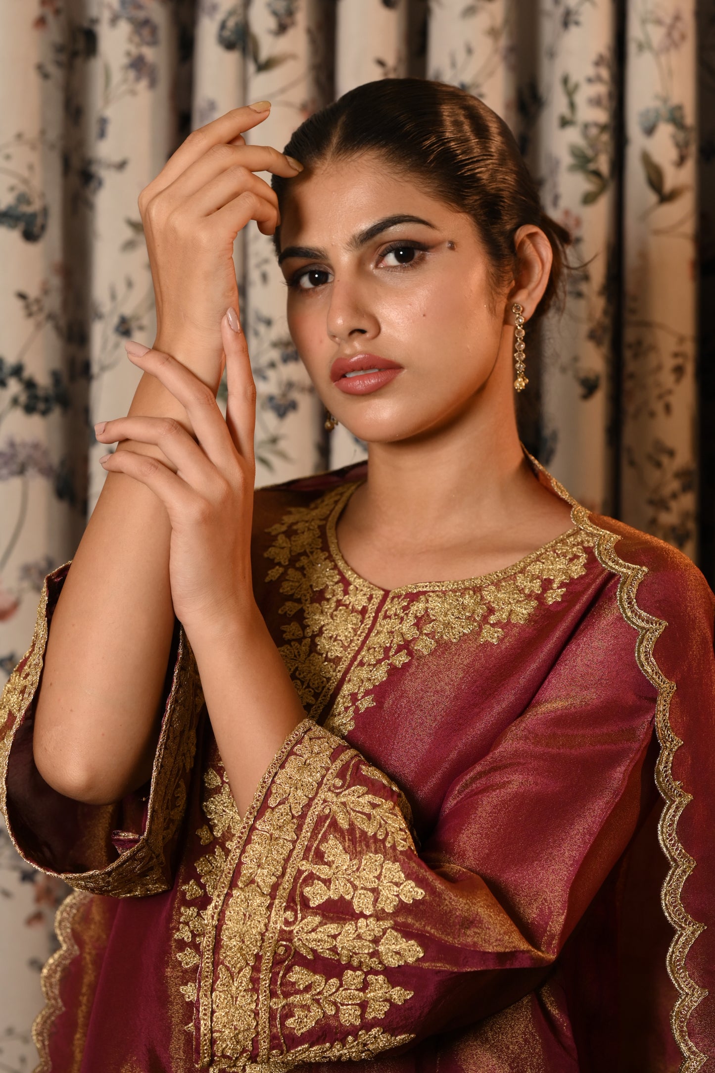 FALAK TISSUE DORI WORK KURTI SET