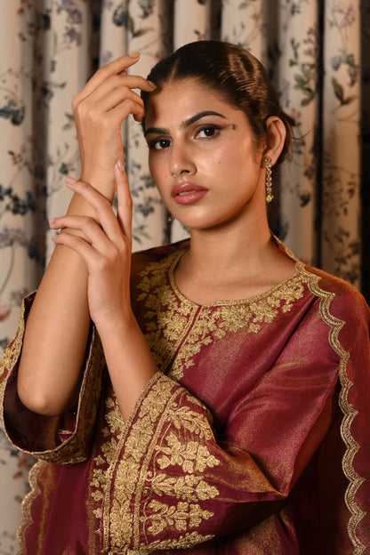 FALAK TISSUE DORI WORK KURTI SET