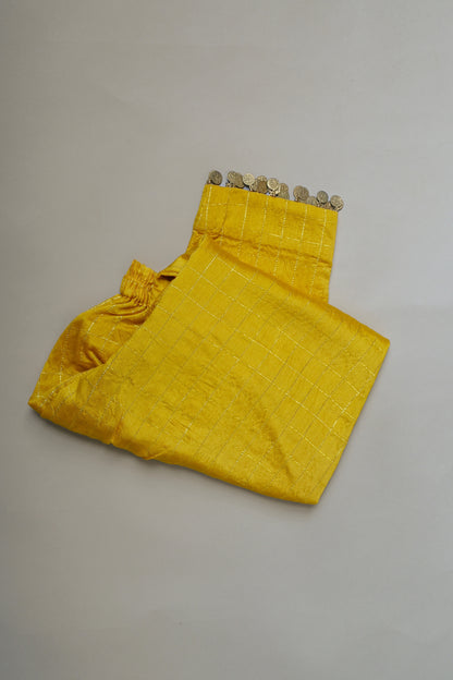 Mustard Yellow Antique Coin Embroidered Kurti set